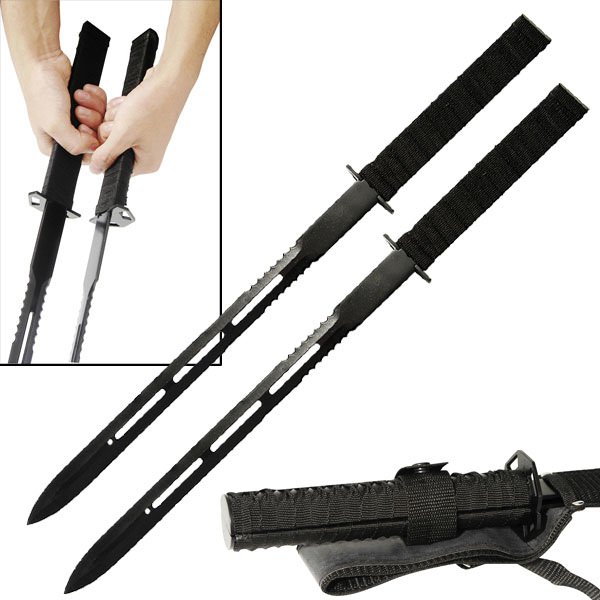 2 Pc Magnetic Twin Ninja Fighting Sword Set - Tophatter's Army Products & Self Defense Collectible Weapons - Tophatter Daily Deals
